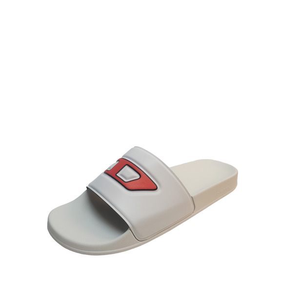 Diesel Mens  Shoes SA-Mayemi D Slip On Comfort Slide Sandals White Red - Picture 1 of 7